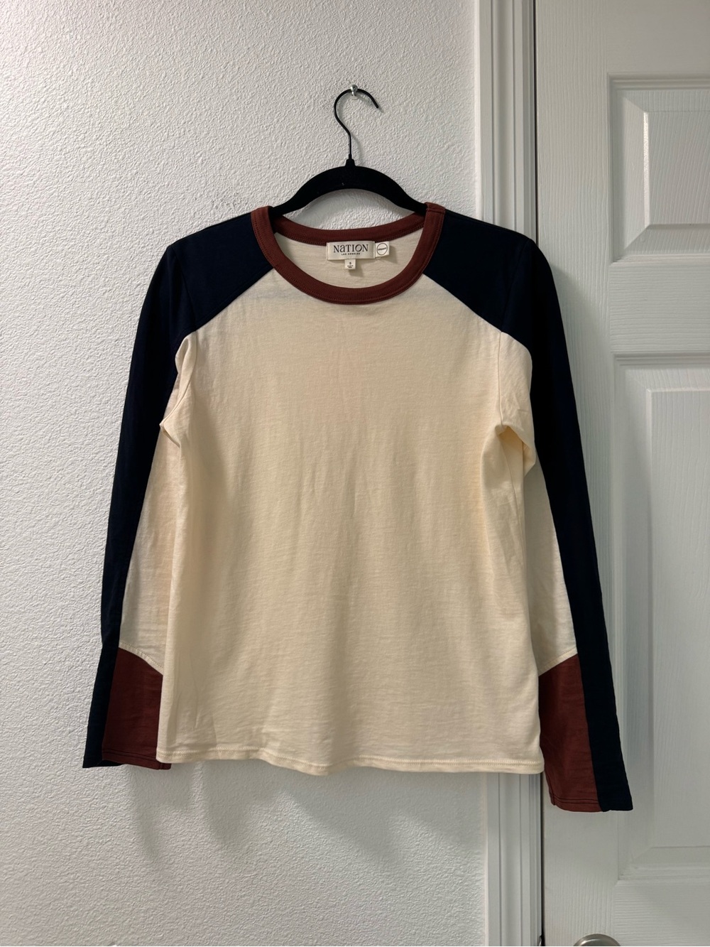Nation Los Angeles Carmen Colorblock Tee size small black red black - Picture 6 of 8